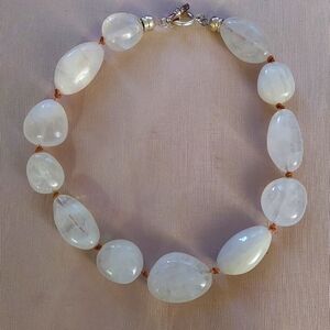 LAUREN RL Chunky Beaded Quartz Necklace 21" Natural Stone